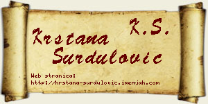 Krstana Surdulović vizit kartica